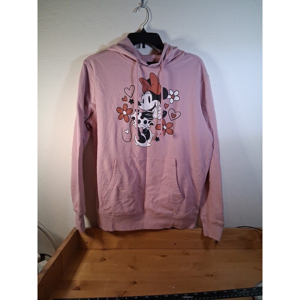Disney Minnie Hoodie Women Size M Pink Mauve Soft!